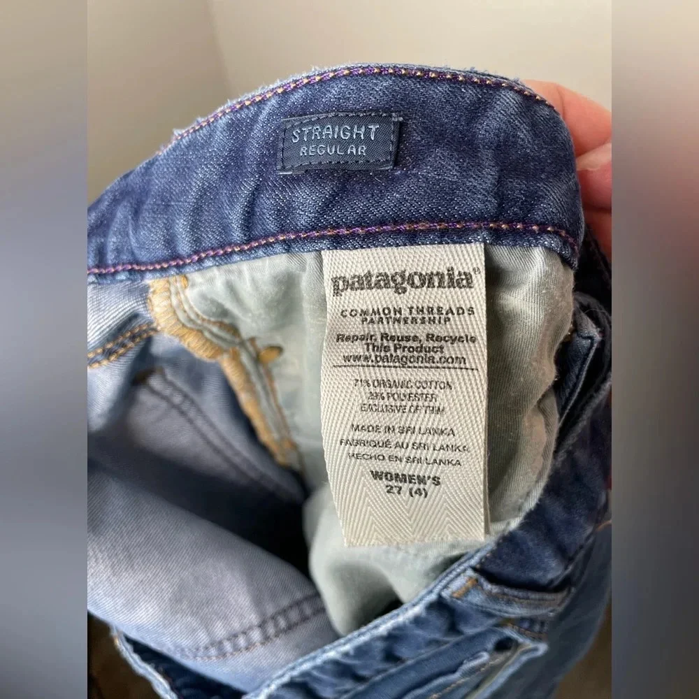 Patagonia Womens Straight Regular Blue Jeans Denim Size 27